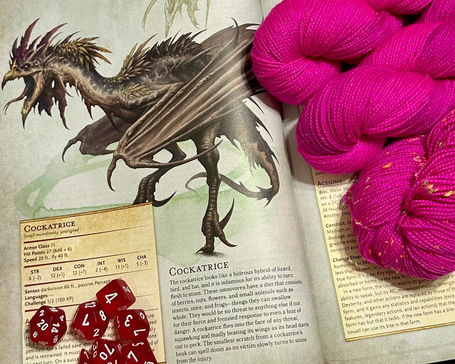 Cockatrice’s Curse – Neon Pink Hand-Dyed Yarn