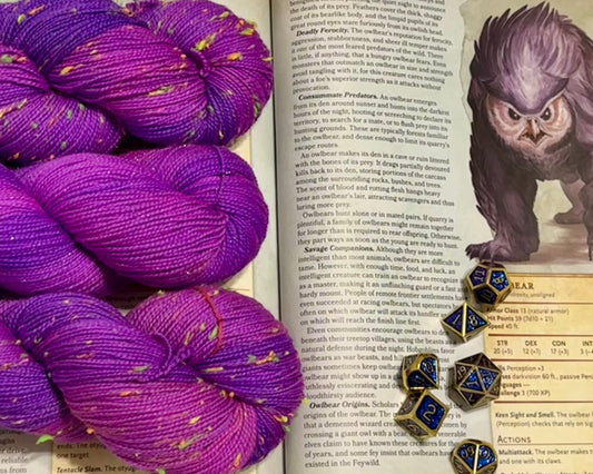 Owlbear’s Roar – Neon Purple Hand-Dyed Yarn